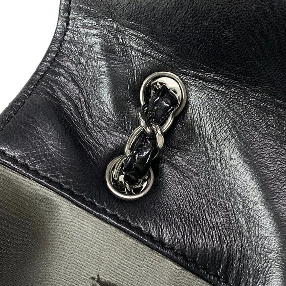 Auth CHANEL Luxury Line Black Patent Leather Handbag - Picture 13 of 16